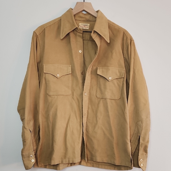 Paul Stuart 100% Cotton Tan Shirt Jacket Size Large - Picture 1 of 7